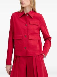 Theory button-fastening flap-pocket Jacket Red at Farfetch